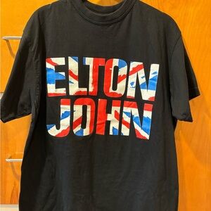 Black Elton John Graphic T-Shirt Hello Canada Tour Tee Medium Rare
